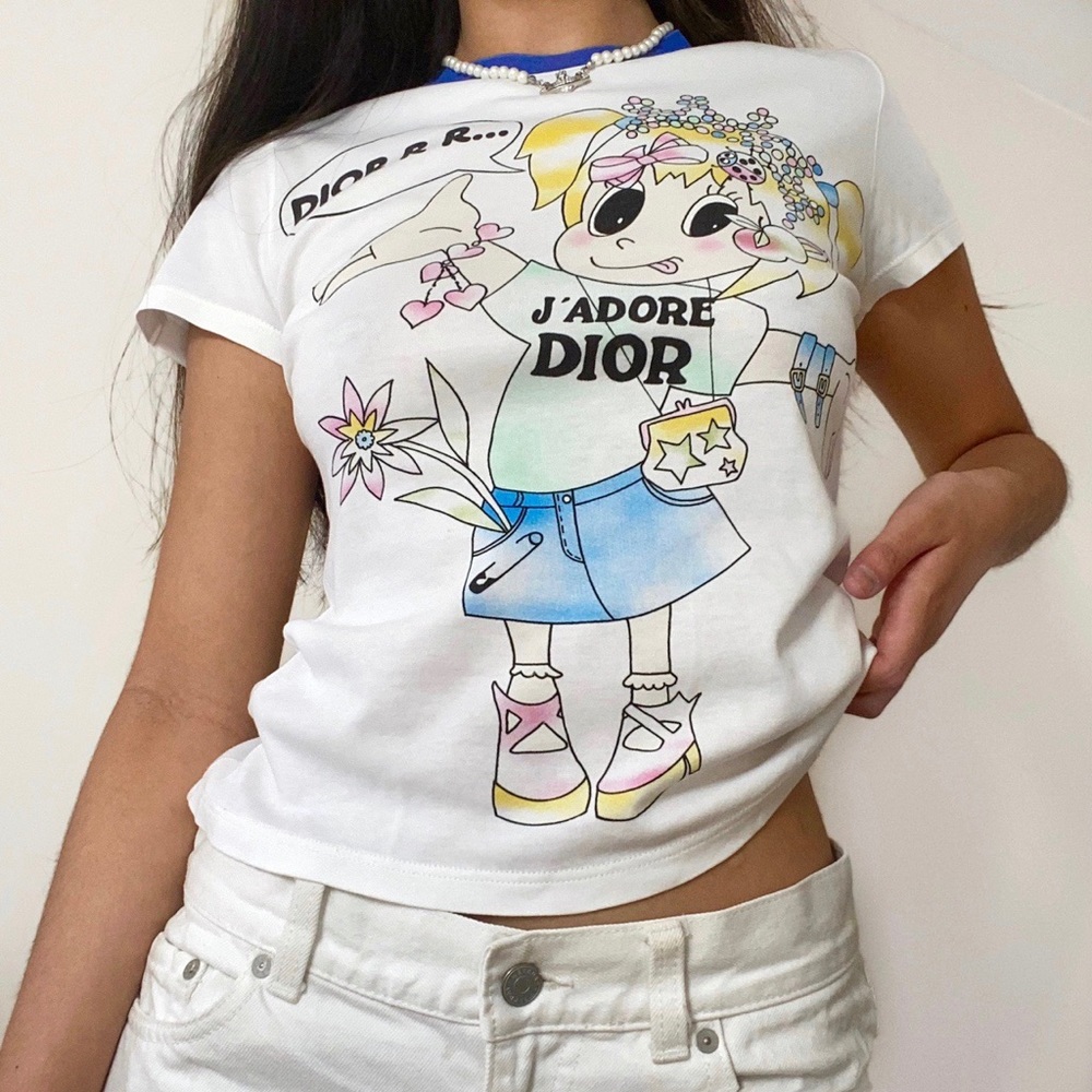 NWT Dior Cartoon Girl Top